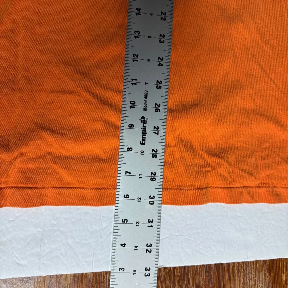 Polo‎ Ralph Lauren Mens XXL Orange Navy Blue Striped Colorblock Pique Polo Shirt